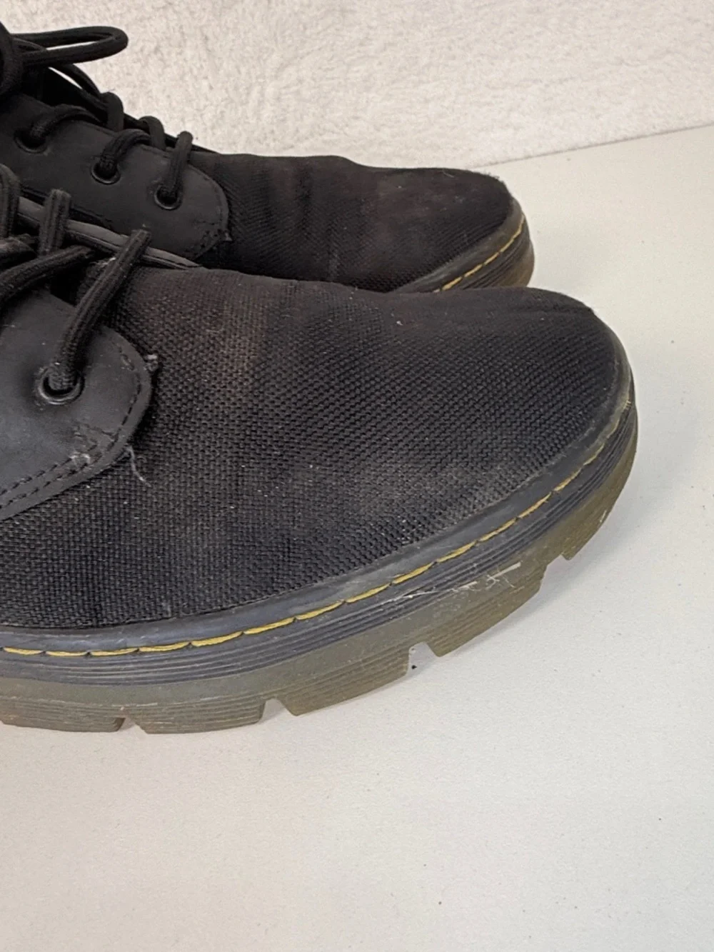 Dr Martens Bonny Boots Black Canvas Lace Up Chunky Sole Mens 11 Doc Martins